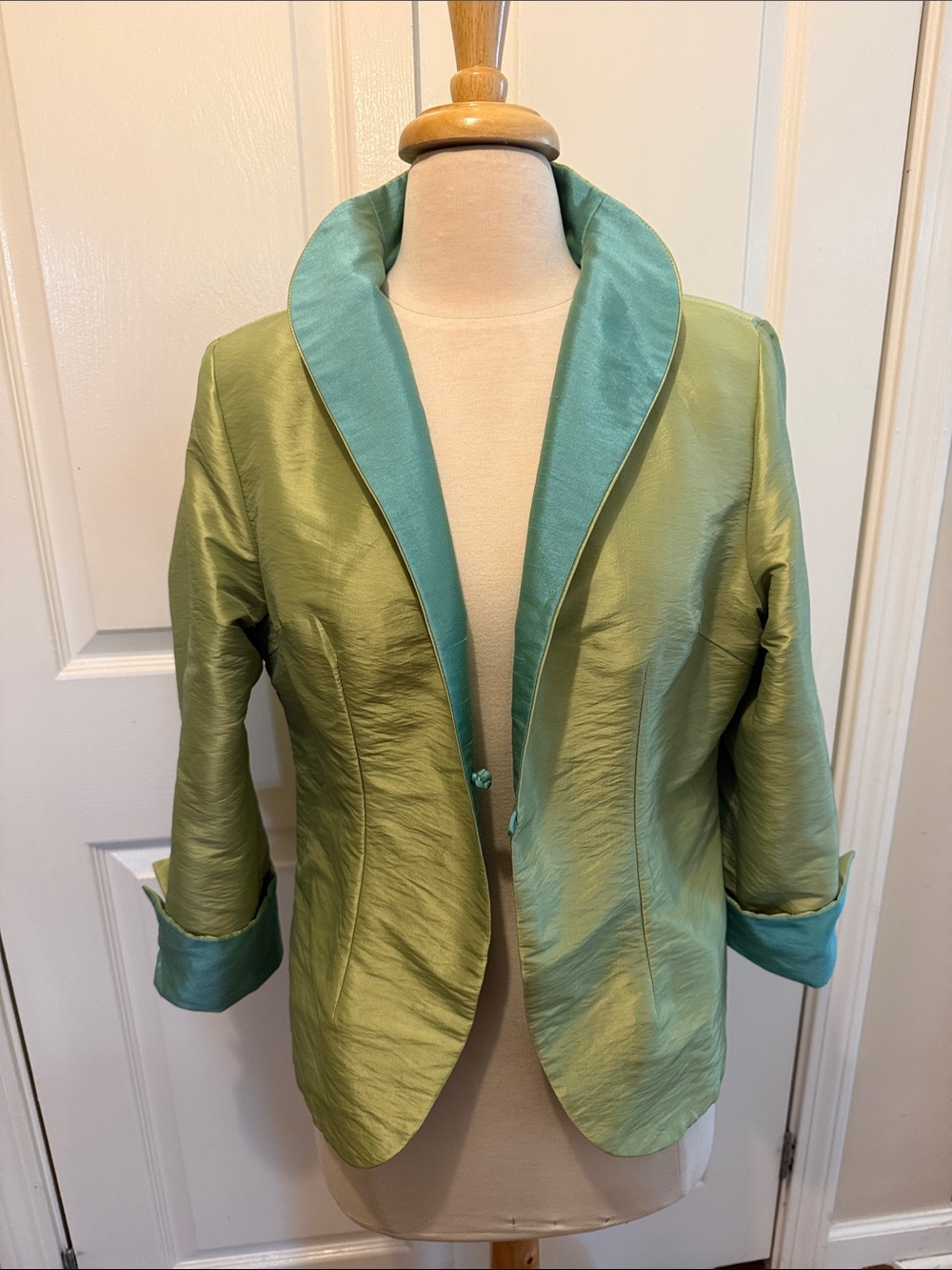 Carlisle Silk Reversible and Machine Wash Jacket Turq/Green
